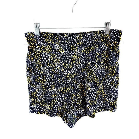Ann Taylor Loft Blue Yellow Floral Small Hot Pants High Rise Shorts 30/4 Viscose - Picture 1 of 5
